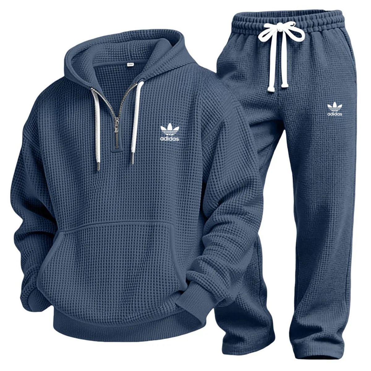 Aldren Waffle-Knit Performance Hoodie and Jogger Tracksuit Set